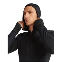 Icebreaker Fleecejacke Descender Merino Blend 300 RealFleece mit Kapuze (Merinowolle, atmungsaktiv) schwarz Herren